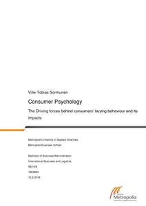 Consumer behaviour master thesis