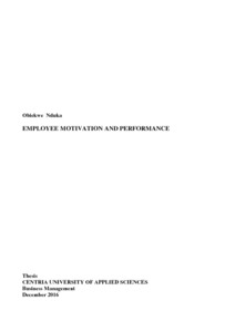 motivation and employee performance thesis