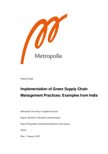 implementation of green supply chain management practices thesis